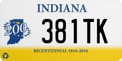 IN license plate 381TK