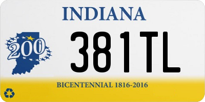 IN license plate 381TL