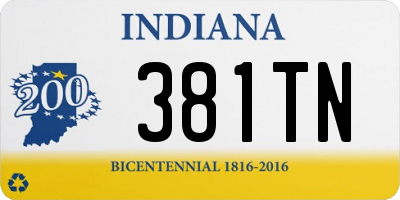 IN license plate 381TN