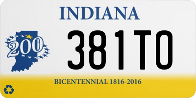 IN license plate 381TO