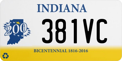 IN license plate 381VC