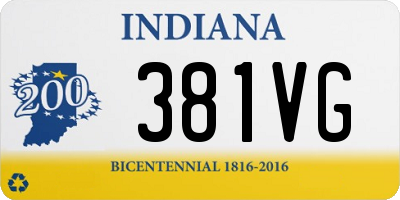 IN license plate 381VG