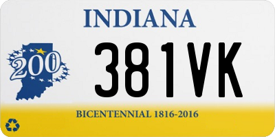 IN license plate 381VK