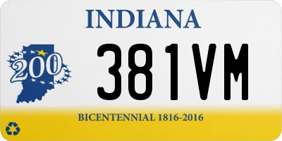 IN license plate 381VM