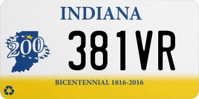 IN license plate 381VR