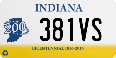 IN license plate 381VS