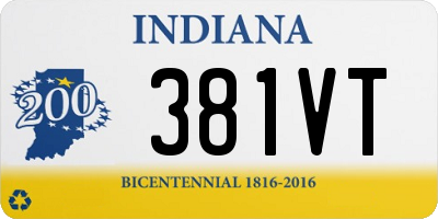 IN license plate 381VT