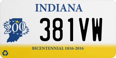 IN license plate 381VW