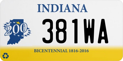IN license plate 381WA
