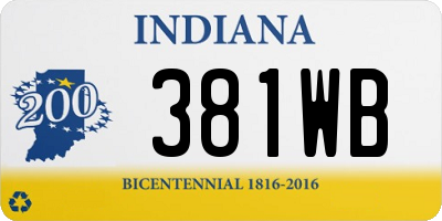 IN license plate 381WB