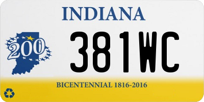 IN license plate 381WC