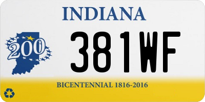 IN license plate 381WF