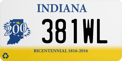 IN license plate 381WL