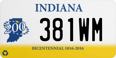 IN license plate 381WM