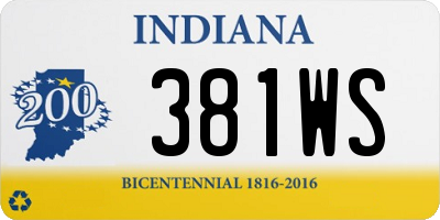 IN license plate 381WS