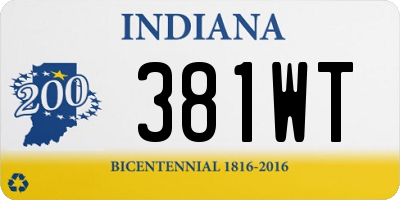 IN license plate 381WT