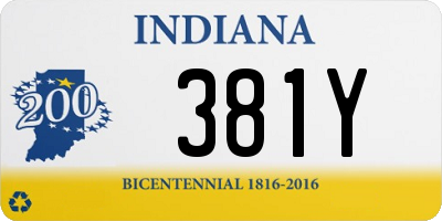 IN license plate 381Y