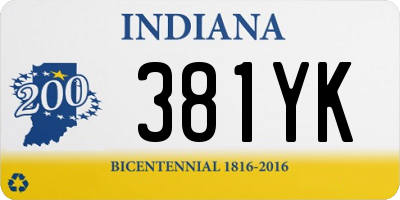 IN license plate 381YK