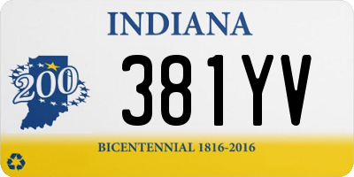 IN license plate 381YV