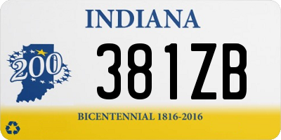 IN license plate 381ZB