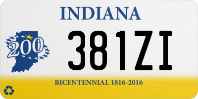 IN license plate 381ZI