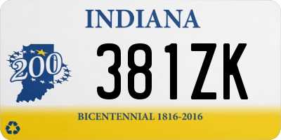 IN license plate 381ZK