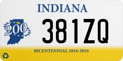 IN license plate 381ZQ