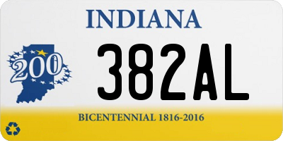 IN license plate 382AL