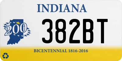 IN license plate 382BT