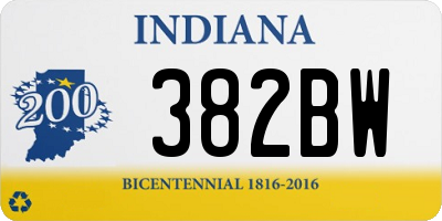 IN license plate 382BW