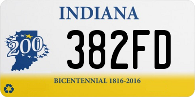 IN license plate 382FD