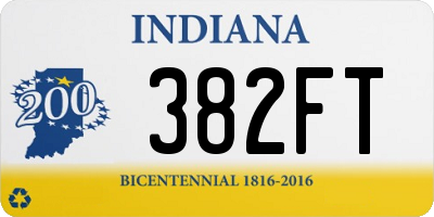 IN license plate 382FT