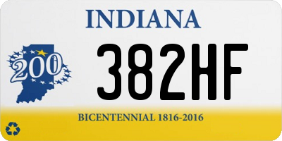 IN license plate 382HF