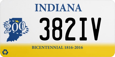 IN license plate 382IV