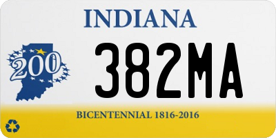 IN license plate 382MA