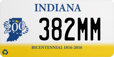 IN license plate 382MM