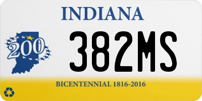 IN license plate 382MS