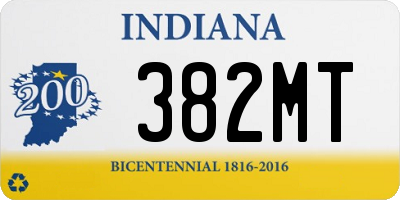 IN license plate 382MT