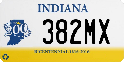 IN license plate 382MX