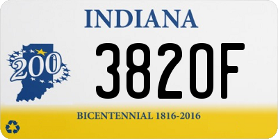 IN license plate 382OF