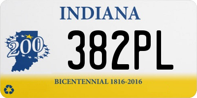 IN license plate 382PL