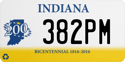 IN license plate 382PM