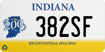 IN license plate 382SF