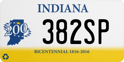 IN license plate 382SP