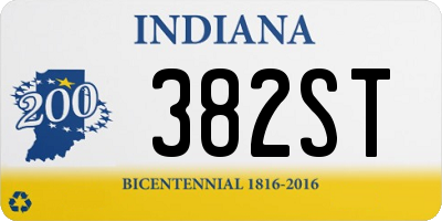 IN license plate 382ST