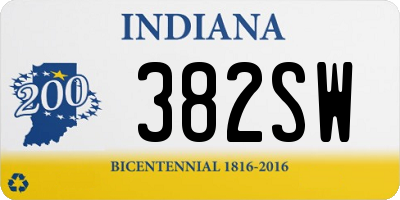 IN license plate 382SW