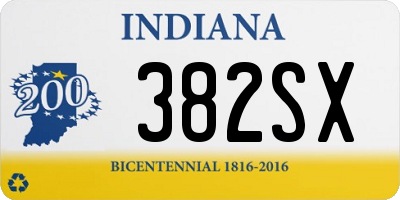 IN license plate 382SX