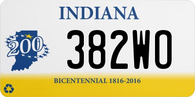 IN license plate 382WO