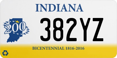 IN license plate 382YZ