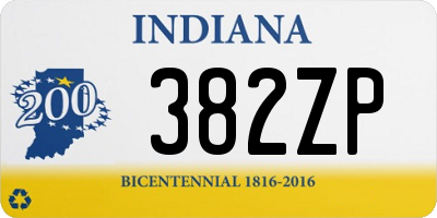 IN license plate 382ZP